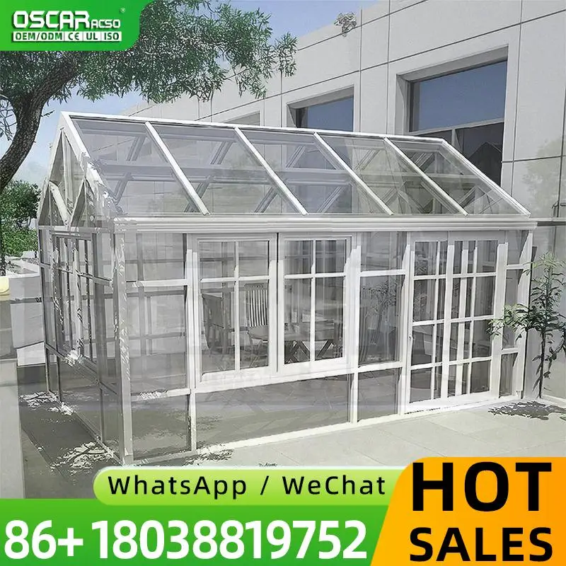 

Четырехсезонная солнечная комната из алюминиевого стекла с плоской крышей для наружного балкона, наружного использования в солнечной комнате