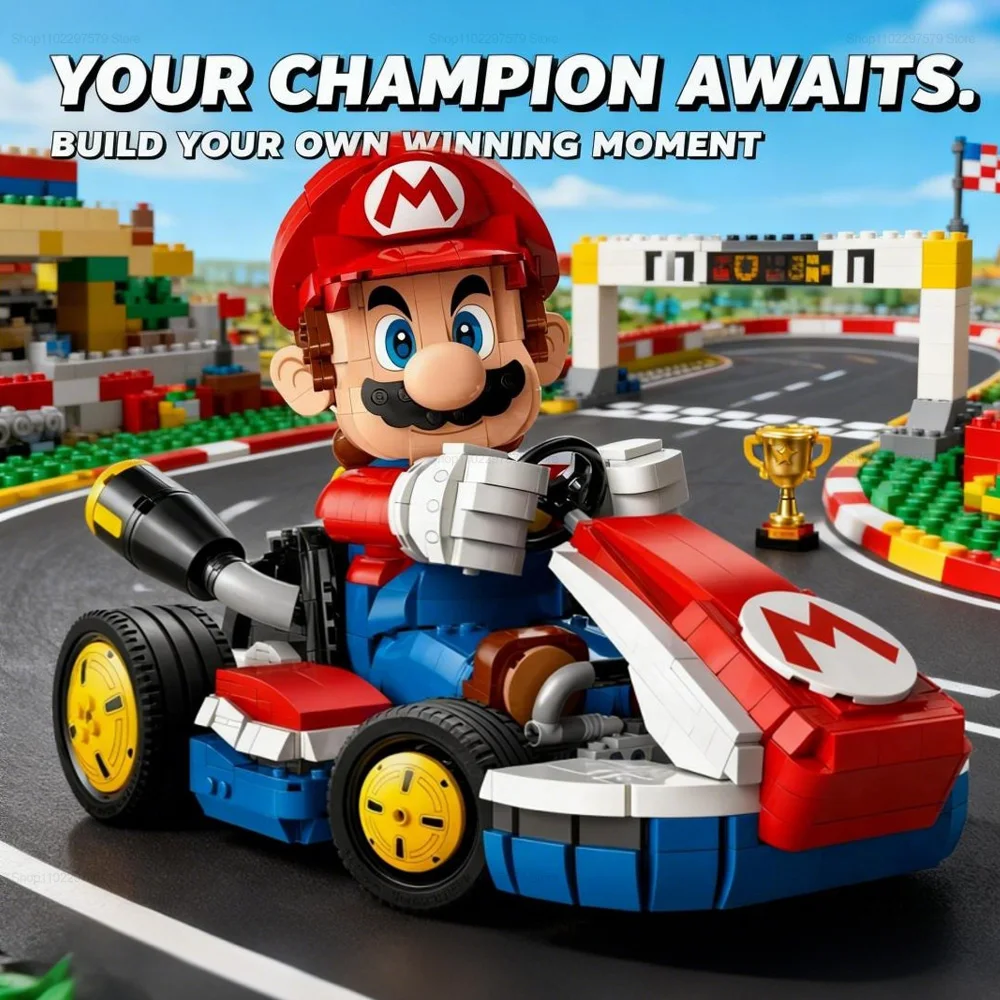 جديد كارت اللبنات مجموعة 1972 قطعة سباق السيارات نموذج دائم التعليمية لتقوم بها بنفسك لعبة الطوب للأطفال الكبار عيد ميلاد هدية الكريسماس #5