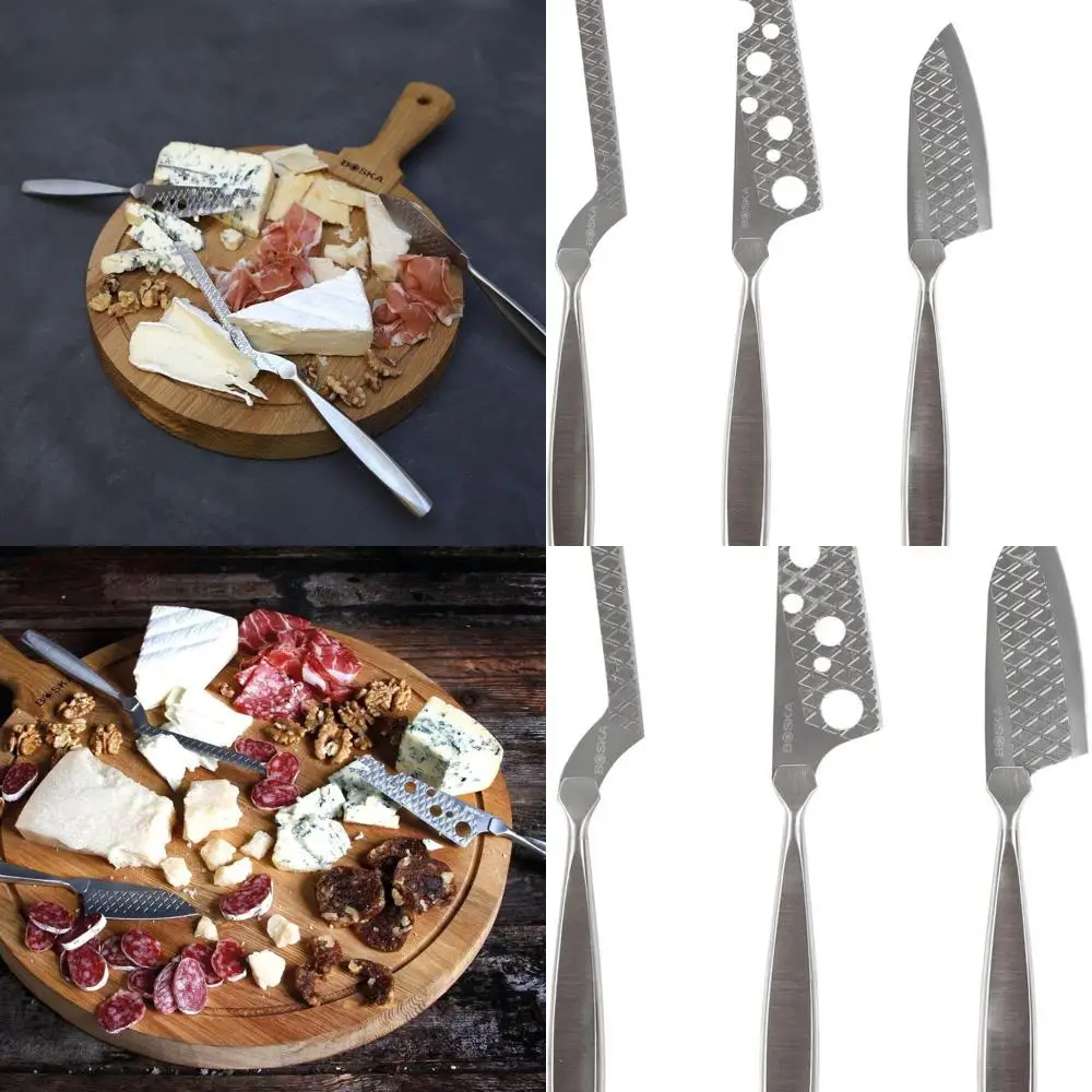 

Silver Multi-Purpose Stainless Steel Cheese Knife Set - Non-Stick, Dishwasher Safe for Kitchen Use