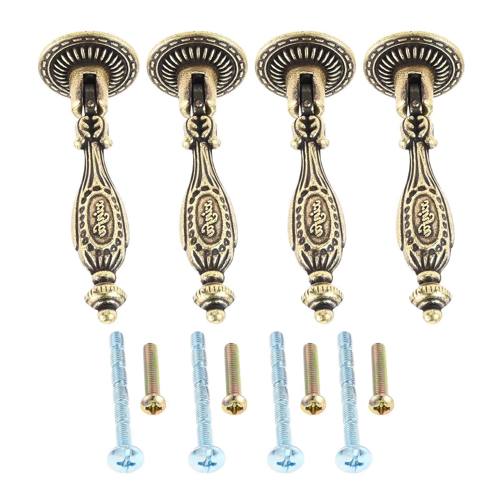 4 pièces Vintage pendentif tire Antique sculpté tiroir armoire tirer poignée avec vis pour commode armoire meubles cuisines décoratives