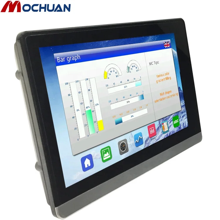 2026 Mochuan 7 Inch TFT LCD Monitor HMI Free Software Touch Screen Industrial PCs & Human Machine Interfaces