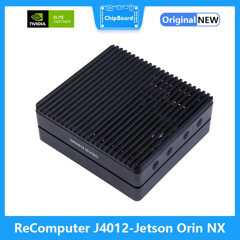 ReComputer J4012-Edge AI Device with NVIDIA Jetson Orin NX 16GB Module, 4xUSB 3.2, M.2 Key E & Key M Slot, Aluminum Case