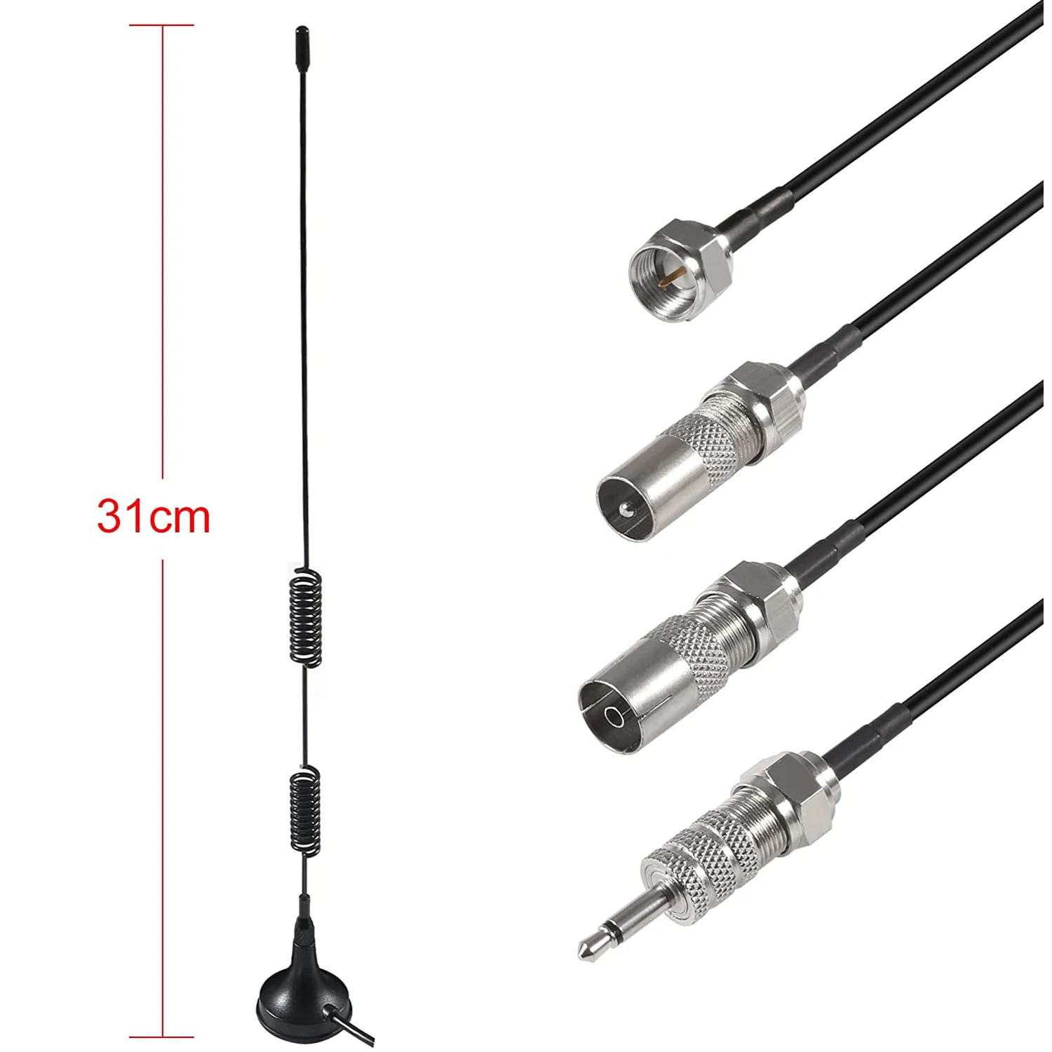 FM Radio Antenna F Type Antenna 2 Pins AM Loop Antenna for HD Radio FM Radio Bluetooth Home Stereo Receiver