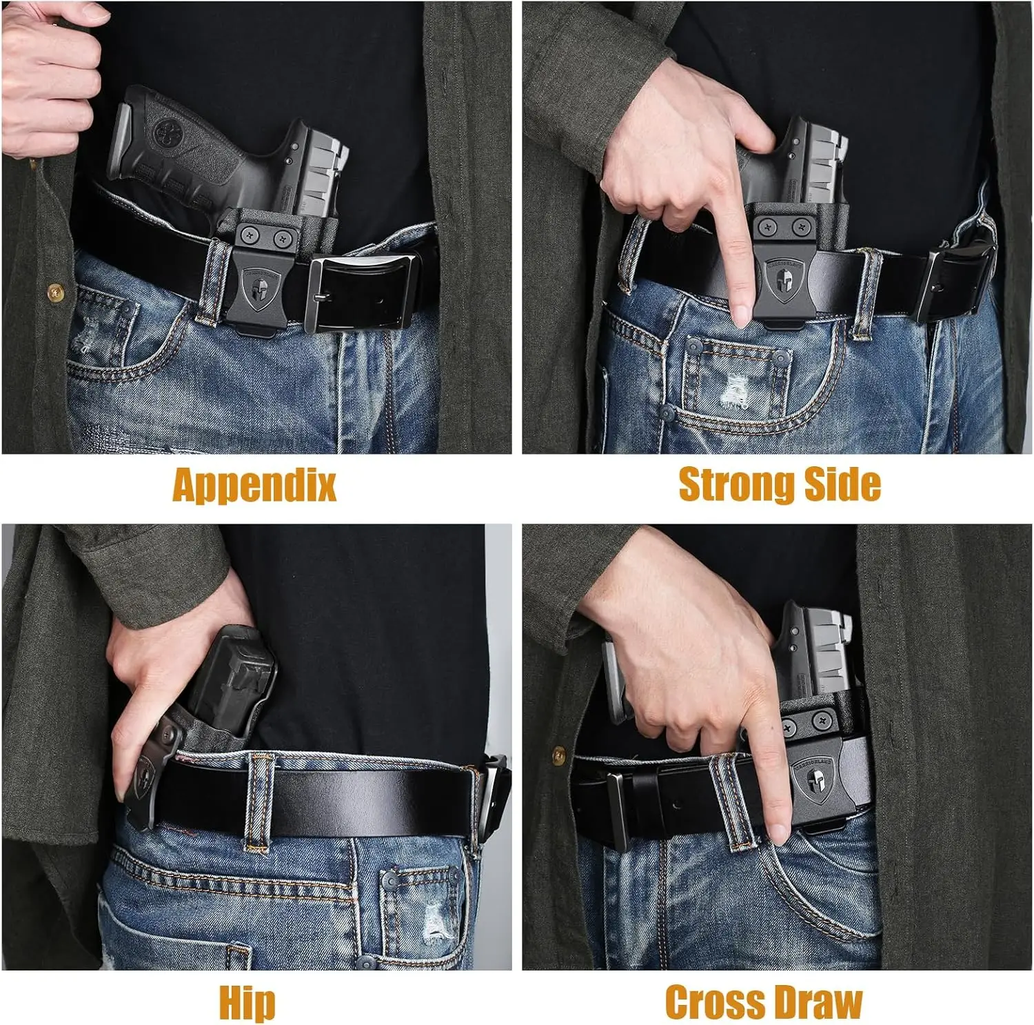 حافظة IWB Kydex متوافقة مع Beretta APX بالحجم الكامل قابلة للتعديل للاحتفاظ بالخفي تحمل Posi-قفل اليد اليمنى #5