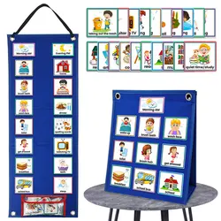 Visual Schedule for Kids Chore Chart,Calendar Chart Autism Learning Materials Kids Visual Behavioral Montessori Educational Toys