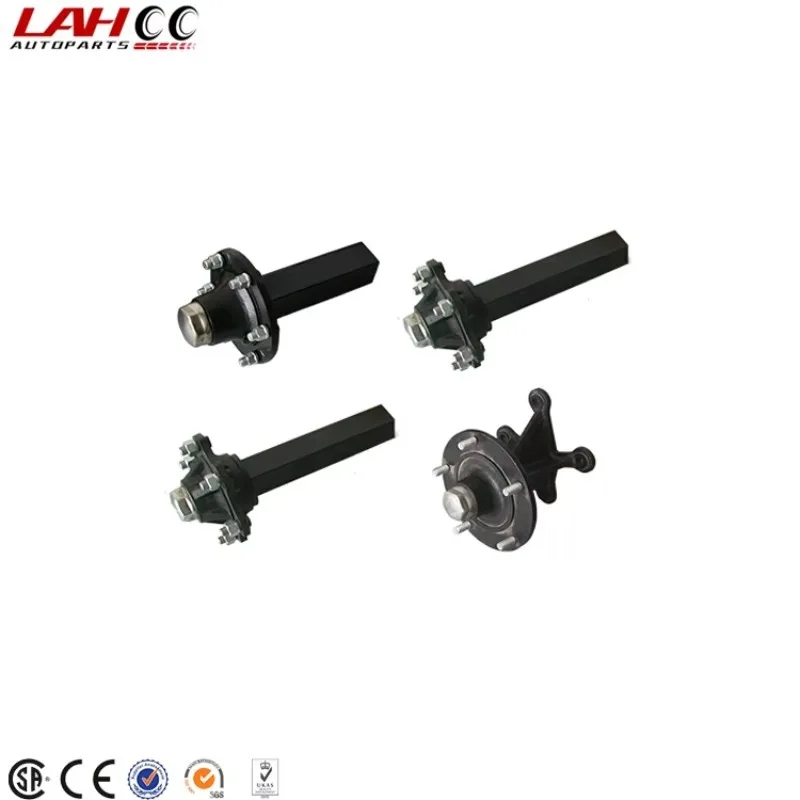 884x100mm Trailer Stud Axle With Round Wheel Hub