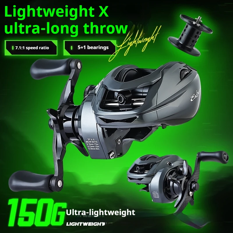 abt100-超軽量カーボン釣りリールスムーズな磁気ブレーキ遠投水滴ホイール抗ライン爆発釣りスポーツ用