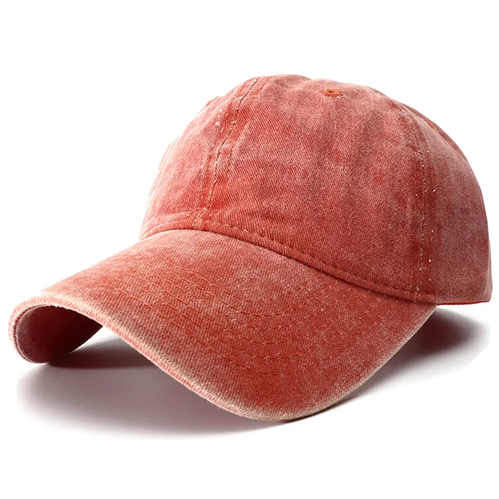 Boné unisex de cor sólida, boné liso ajustável, chapéus vintage snapback de algodão lavado para mulheres e homens