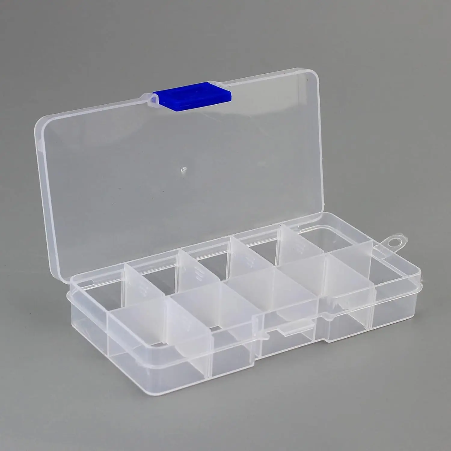 

2pcs Highranking Clear Jewelry Storage Organizer Case Display Boxes With Lid Earrings Necklace Watch 10 Compartments Plastic Box