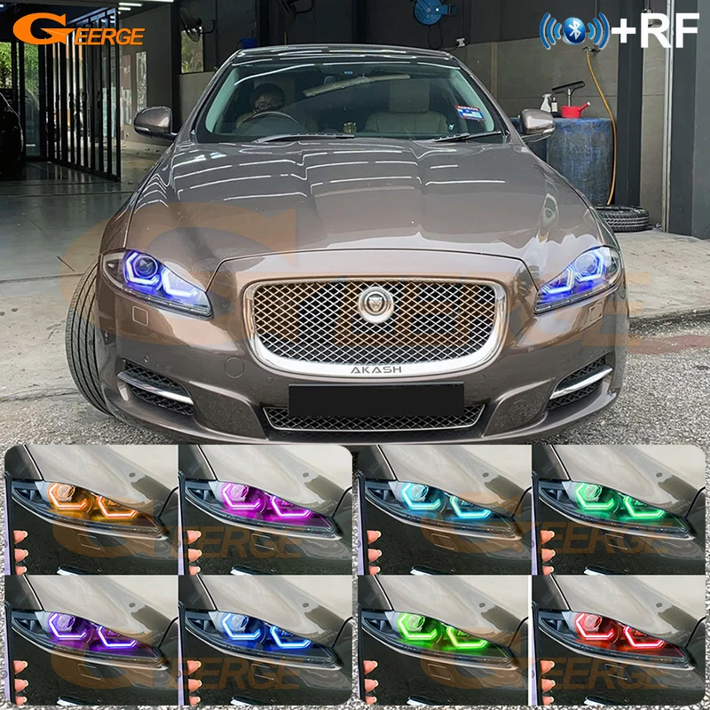 For Jaguar XJ XJR XF XE F-Pace Ultra Bright Concept M4 Iconic Style Dynamic Multi Color RGB LED Angel Eyes Halo Rings