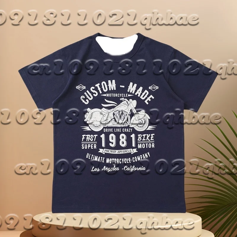 

Men And WomenMotorcycle Casual Loose Short Sleeved T-Shirt Summer New Retro Motorcycle Quick Drying Printed Short Sleeved Shirt