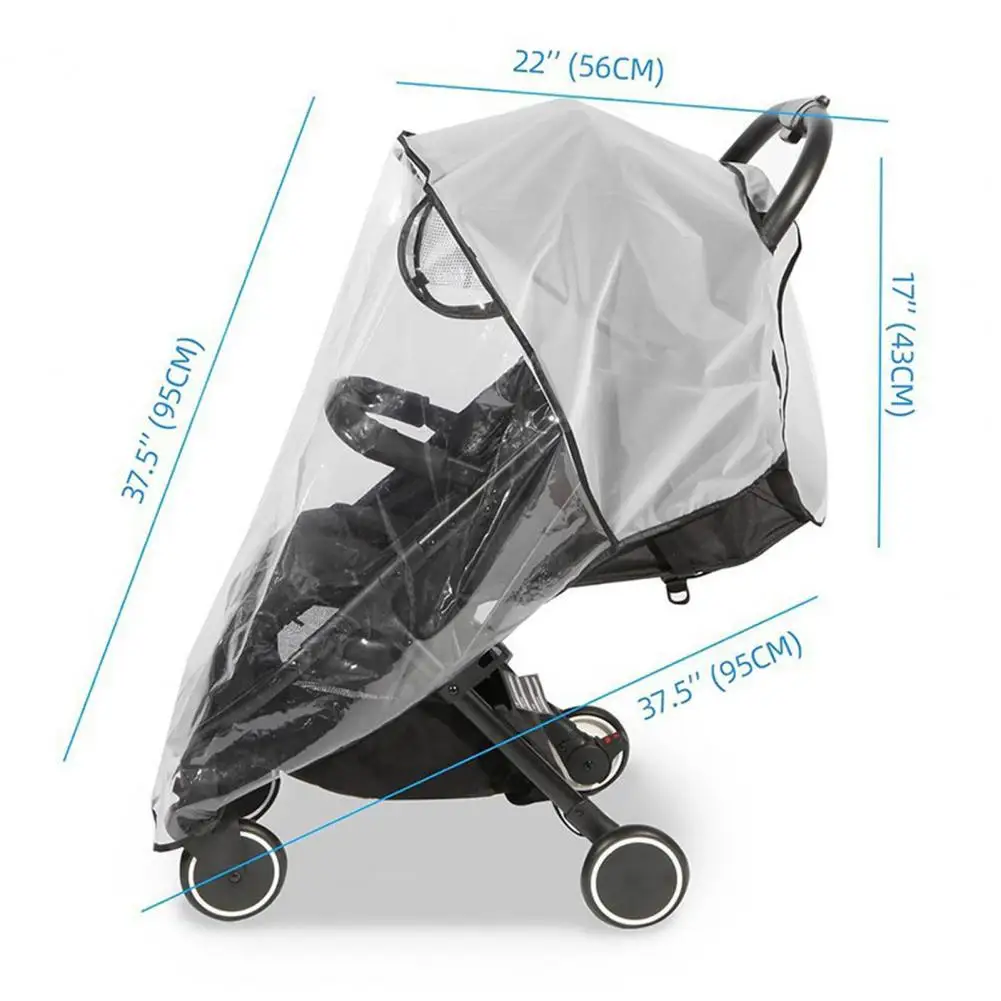 Stroller Rain Cover Windproof Breathable Dust Snow Rain Protection Stroller Weather Shield Universal Stroller Accessories