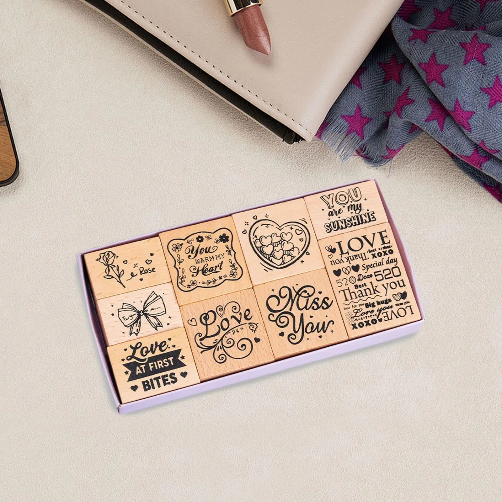 Holzstempel Valentinstagstempel für Handbücher Umschläge Scrapbooking