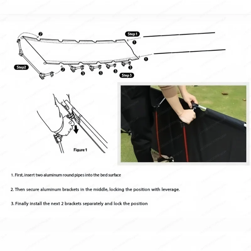 Outdoor folding bed camping camp bed portable ultra-light single lunch break office recliner aluminum alloy view 6