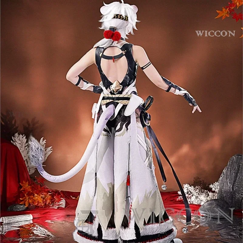 Ling Yang gioco cosplay onde ostriche costume danza del leone Ragazzo moda uniforme da combattimento parrucca Halloween festa gioco di ruolo abbigliamento