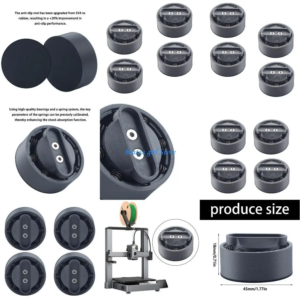 

C7AB Interchangeable Printing Stabilizers Feet Toolless Installation Long ABS Parts