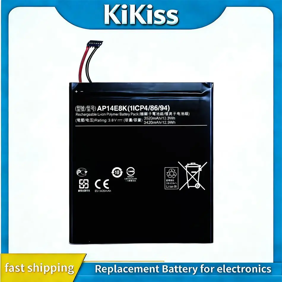 

Высокопроизводительная батарея для планшета AP14E8K для Acer Iconia One 7 B1-750, 3520 мАч, экологически чистая