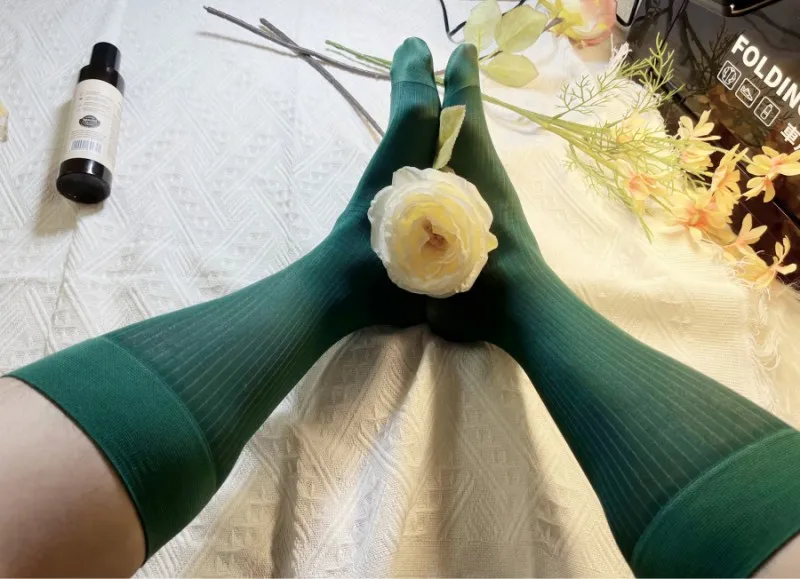 Sexy Sheer Socks Formal Wear Men Socks Dress Socks Gifts For Men Suit Men Socks Exotic Socks Green Business TNT Male Socks