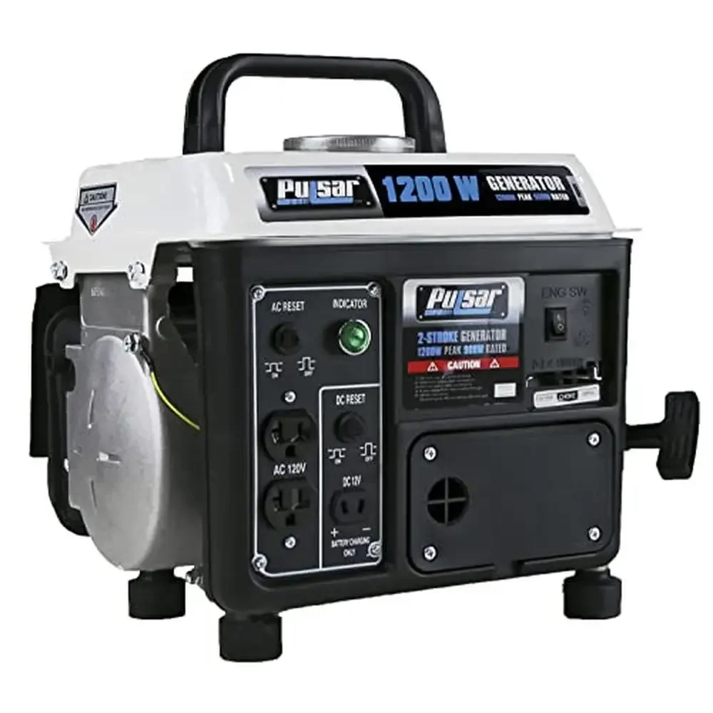 Portable Gas Generator 1200W Single Cylinder Recoil Start Compact Design Camping Outdoor Use