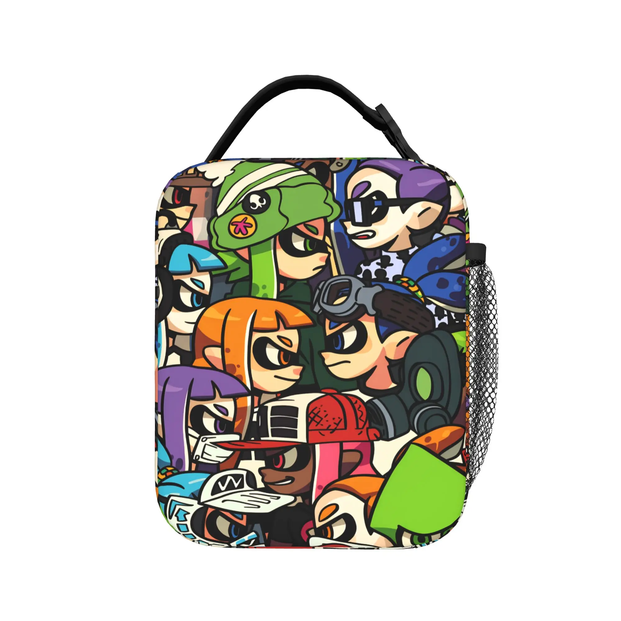 Splatoons Shoot Lunch Bag  Funny Lunch Box For Women School Portable Insulated Cooler Bag Oxford Print Thermal Tote Handbags