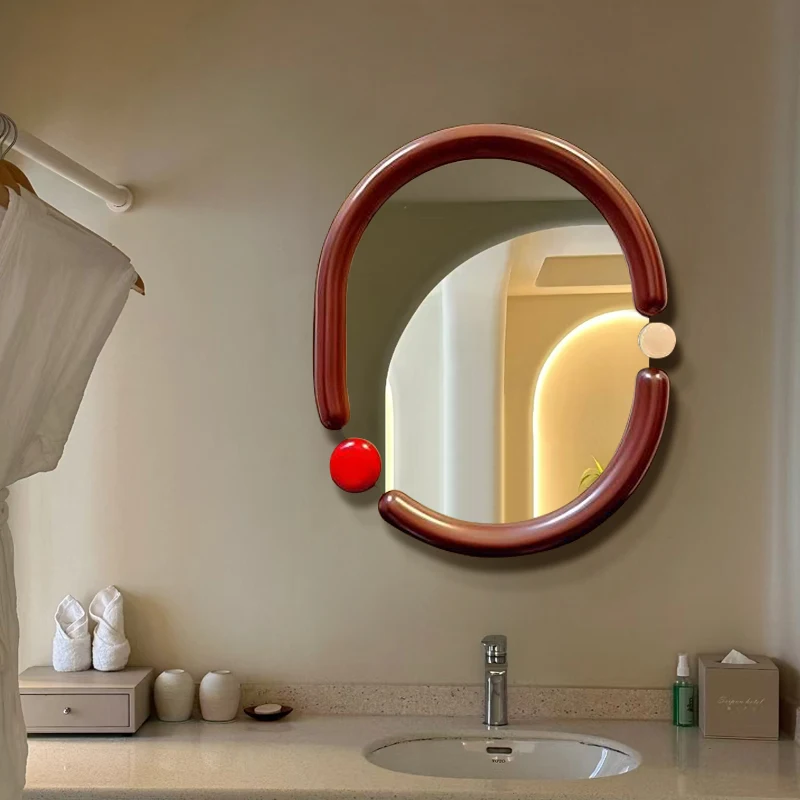 

French bathroom makeup mirror Internet celebrity irregular bedroom retro vanity mirror special-shaped wall hanging bathroom
