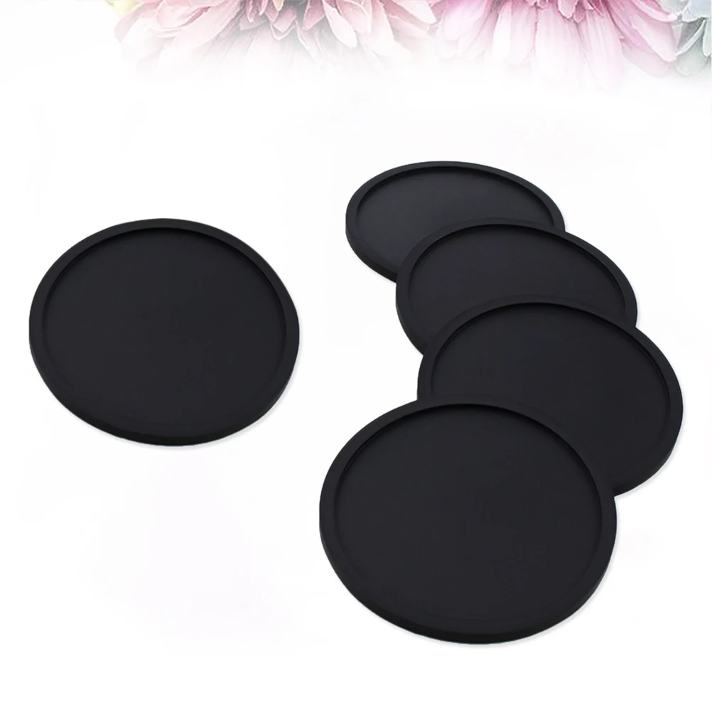 4Pcs Thick Silicone Drink Coasters Non Slip Round Cup Mats Kitchen Dining Table Accessories