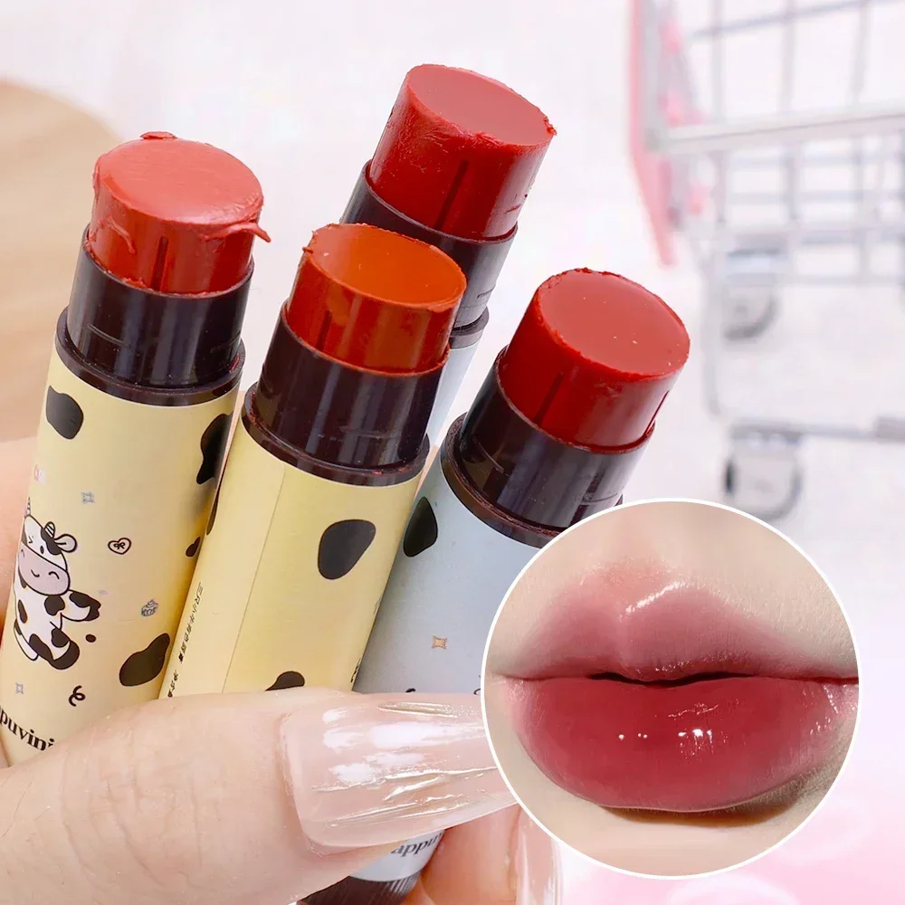 Moisturizing Cute Cow Lip Balm Long Lasting Nourishes Lips Reduce Lip Line Anti Aging Anti-drying Hydration Lip Care Lipstick