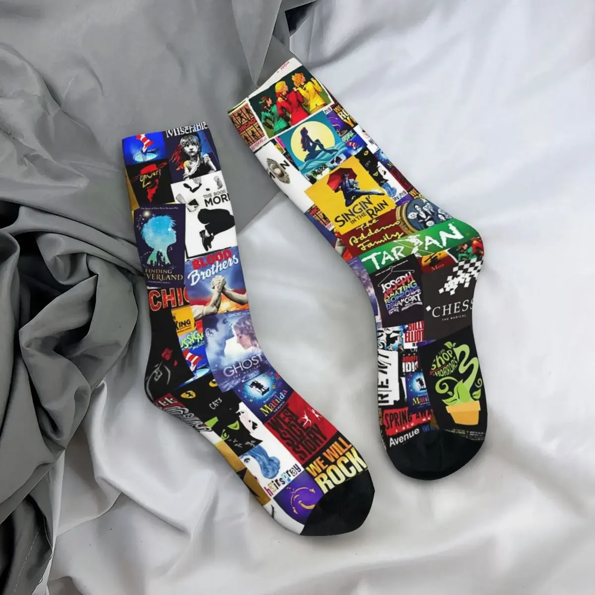 Musicals Collage IV Original Socks Harajuku Sweat Absorbing Stockings All Season Long Socks Accessories for Man's Woman's Gifts