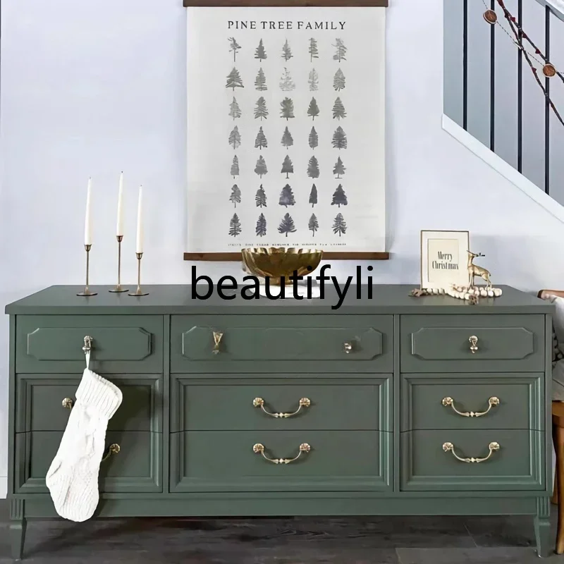 

zxqXZQLight luxury nine-chest cabinet, simple rural retro door cabinet, medieval drawer storage cabinet