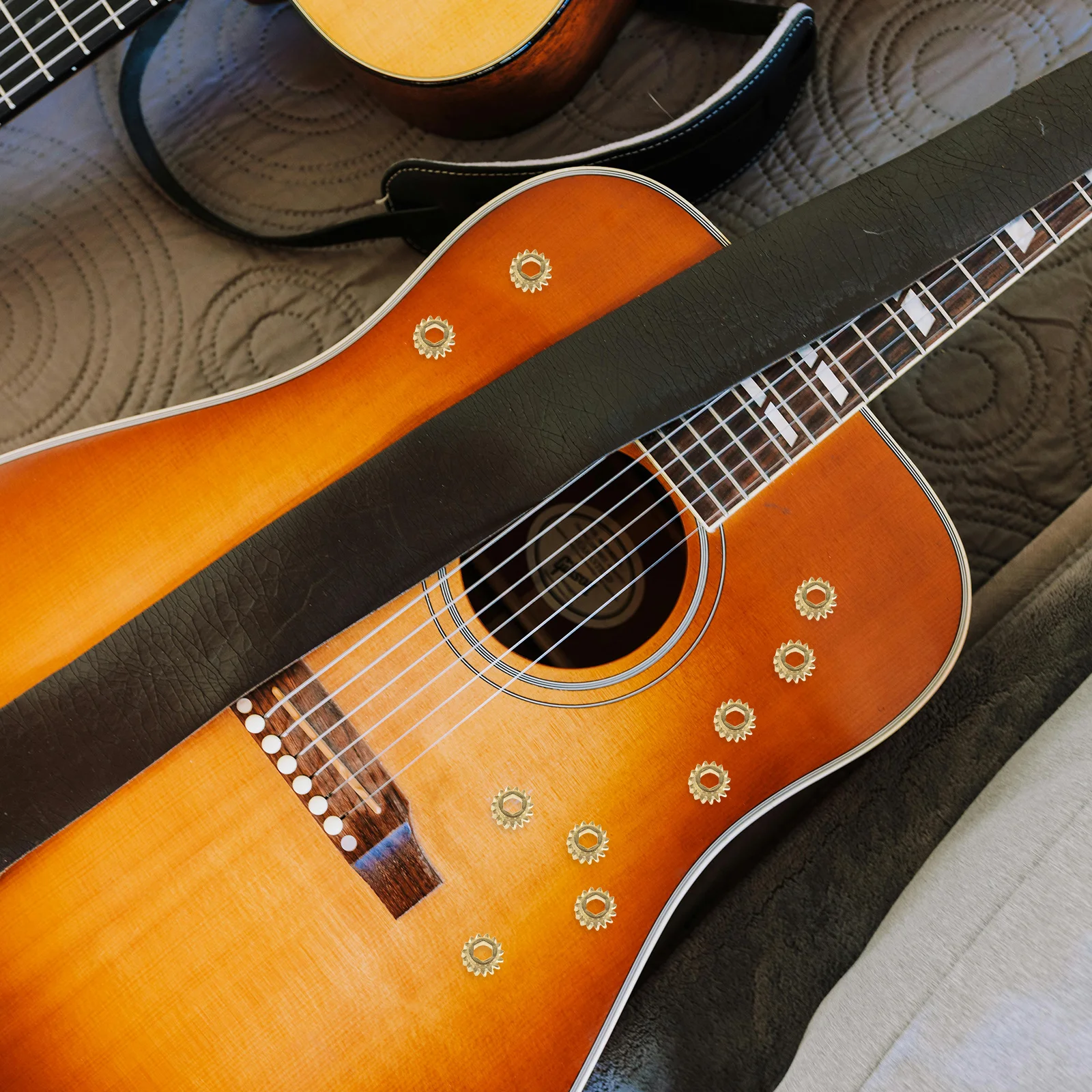 12 قطعة موالف الجيتار التروس الكهربائية أوتاد الرأس الصوتية اكسسوارات المقابض قبعات الشعبية مفاتيح #2