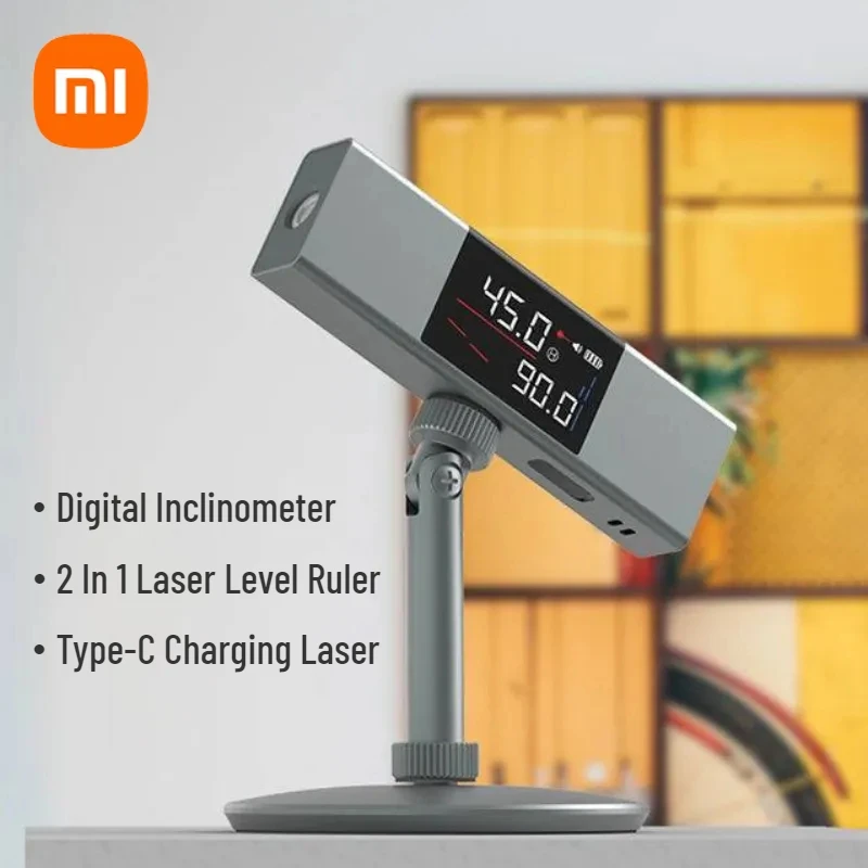 Nowy kątomierz cyfrowy kątomierz laserowy Xiaomi Duka do pomiaru dużego dalmierza kątowego typu C Laser do ładowania