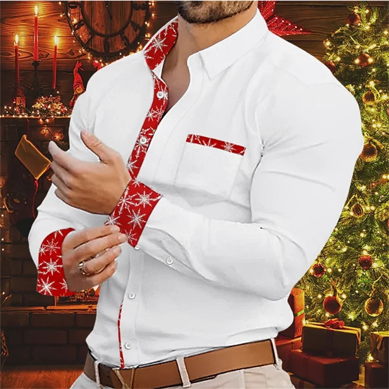 New Men Fashion Simple Office Business Casual Plaid Splicing Men's Shirt Soft Comfortable Lightweight Top Button Lapel Plus Size