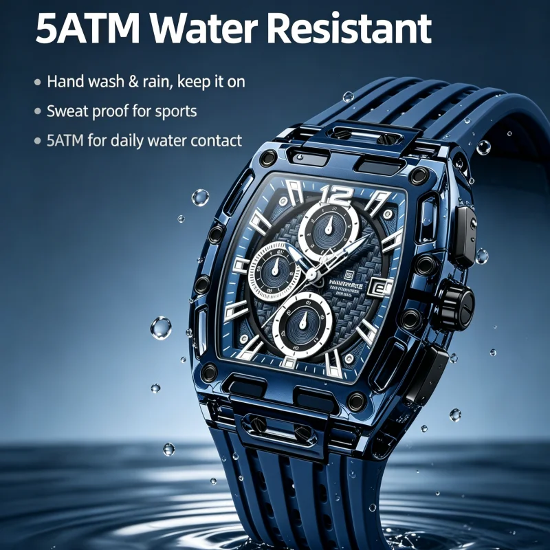 NAVIFORCE Fashion Sports Watches for Man Quartz Chronograph 50M Waterproof Date Display Silicone Band Watch Man Daily Wear Clock