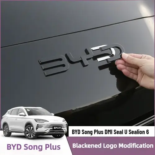 For BYD Song Plus DMI Seal U Sealion 6 Black Front Emblem Modification Black Warrior Car Badge Covering Styles Logo - Image 2