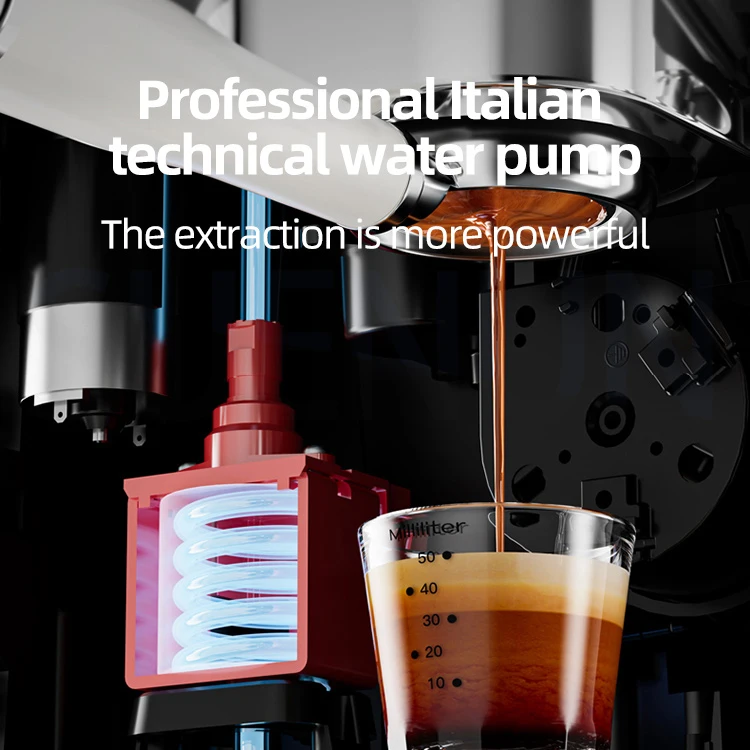 Máquina de café para bomberos, máquina de café integrada semiautomática, molienda de espuma de leche para el hogar, taza de extracción de 58mm