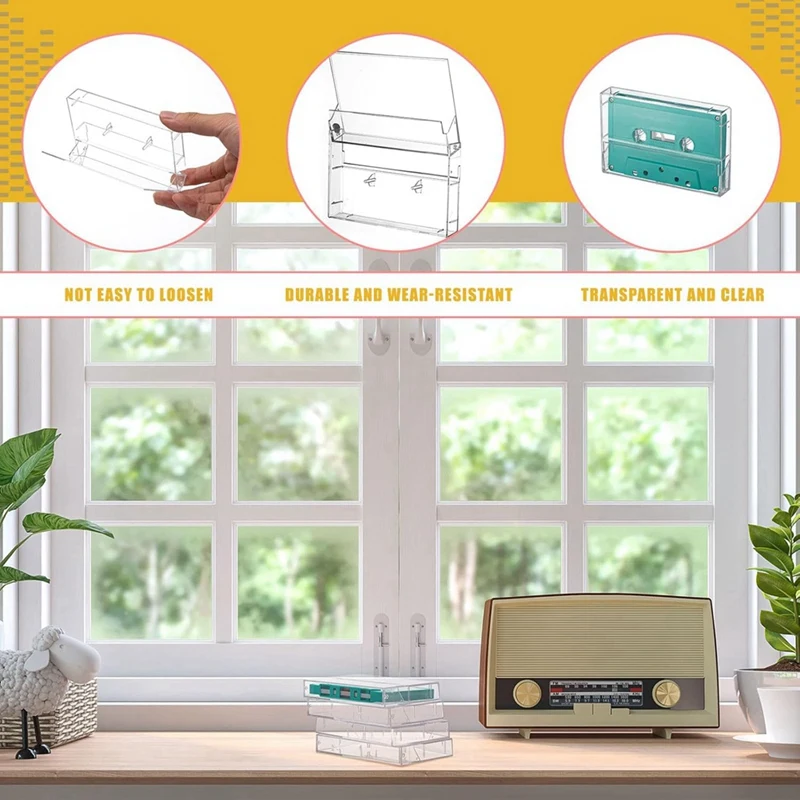 

20Pack Audio Cassette Storage Cases - Clear Plastic Cassette Tape Cases -Audio Storage Solution 4.28x2.75x0.6Inch(LxWxH)-A19I