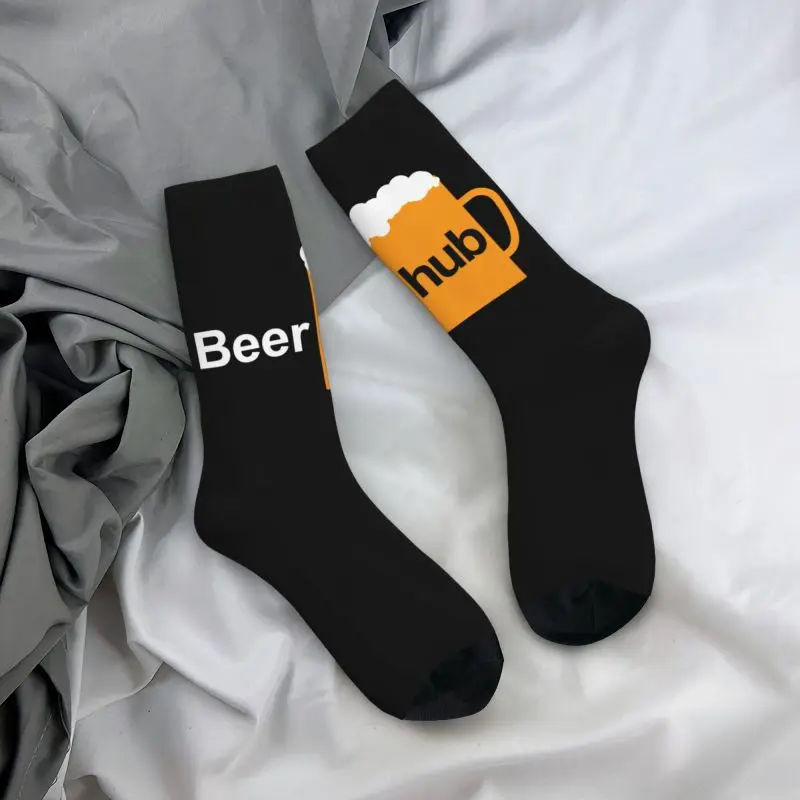 Beer Hub Men\'s Crew Socks Unisex Novelty Beerhub Spring Summer Autumn Winter Dress Socks