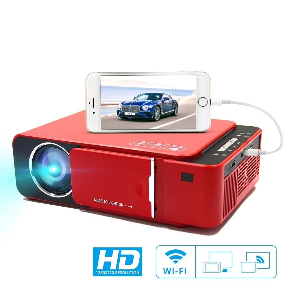 New! T6 Portable HD LED Projector ( Android Wifi Optional ) Video Beamer Support 4K Full HD 1080p Home Theater Cinema