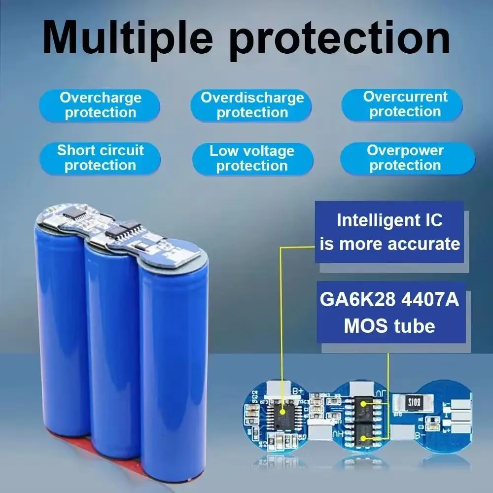 Placa de protección 3S1P 12V 9900mAh batería 12V 9900mAh 18650 iones de litio DC 12,6V batería súper recargable.