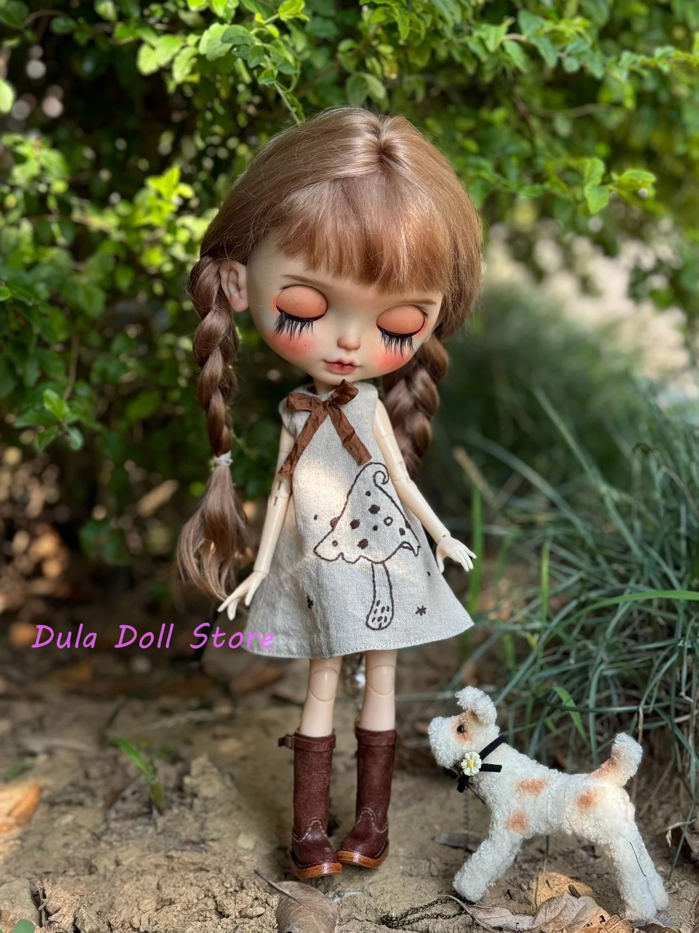 دولا ملابس دمى وفستان ريترو النمط الأدبي سلسلة الغابات المطرزة Blythe ob24 ob22 ICY JerryB 1/6 إكسسوارات دمي