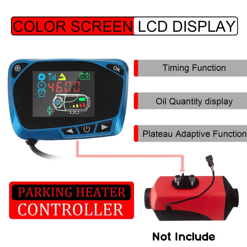 12V/24V LCD Display Thermostat Monitor Switch+Remote Controller Accessories For 5kw/8kw Car Heater Car Parking Diesel Heater