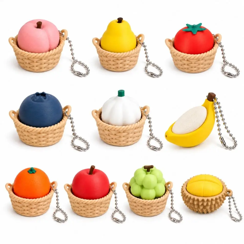 3D Printed Fruit Fidget Clicker Fruit Basket Pendant Mechanical Stress Relief Keychain Anxiety Relief Sensory