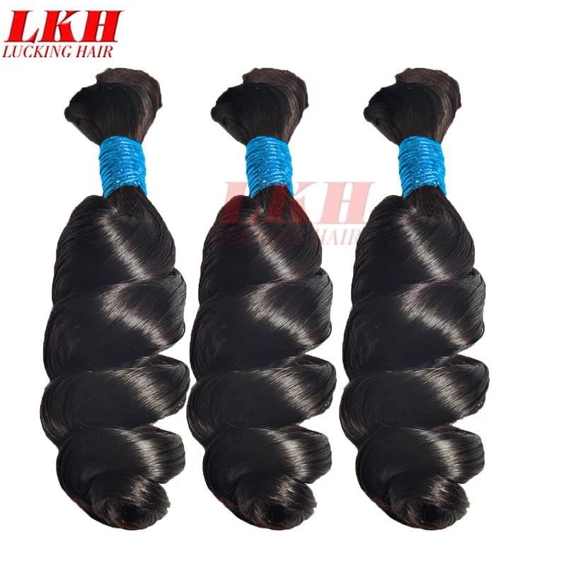 Bulk Hair For Braiding Human Hair Loose Wave Braids Hair Double Drawn Full End Bulk Human Hair Extensions 1/2/3Bundles No Weft