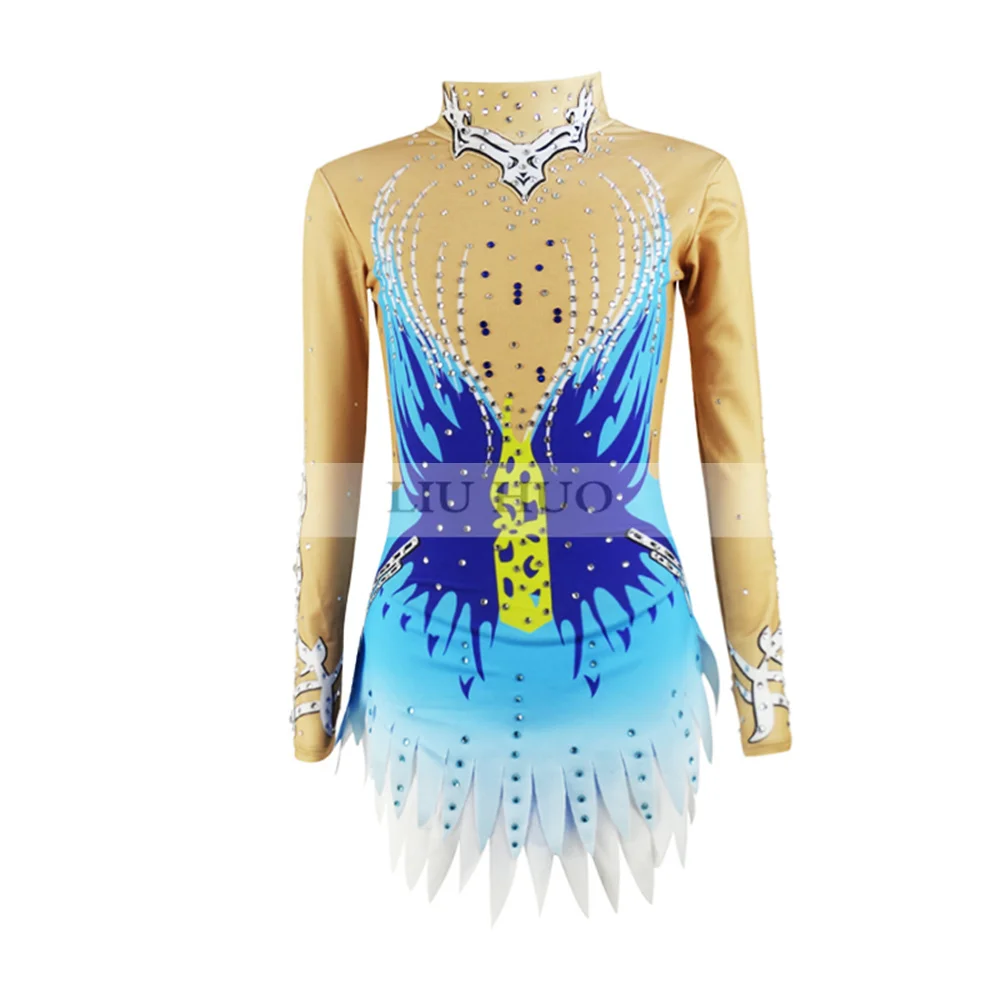 LIUHUO Figure Skating Dress Women's Girls' Ice Performance Rhythmic Gymnastics Competition Multicolor Leotard Dance Children