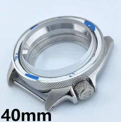 40mm Case NH35 Case SKX007 SKX009 Screw In Crown Inlaid With Stainless Steel Sapphire Convex Glass Case Fit NH35/NH36 Movement