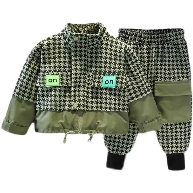 

Spring Autumn Baby Boy Clothes Set Children Sports Handsome Casual Jacket and Pants Two Piece Suit Cotton Tracksuit