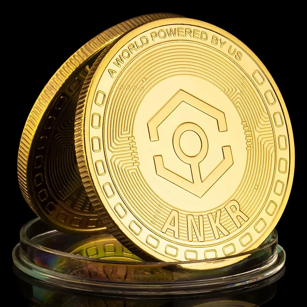 ANKR Crypto Coins 1 pcs Gold Plated Physical Cryptocurrency Coin Home Decorations Souvenirs and Gifts