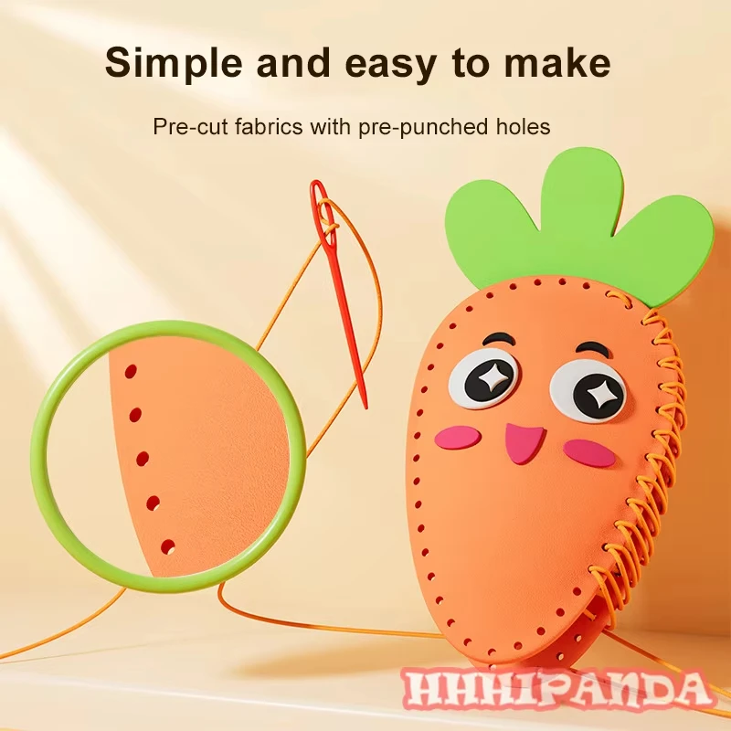 Zestaw do rękodzieła dla dzieci – Zabawka do samodzielnego szycia z włókniny, kreatywny zestaw ozdob z 5 wzorami, prezent do samodzielnego wykonania dekoracji dla lalek