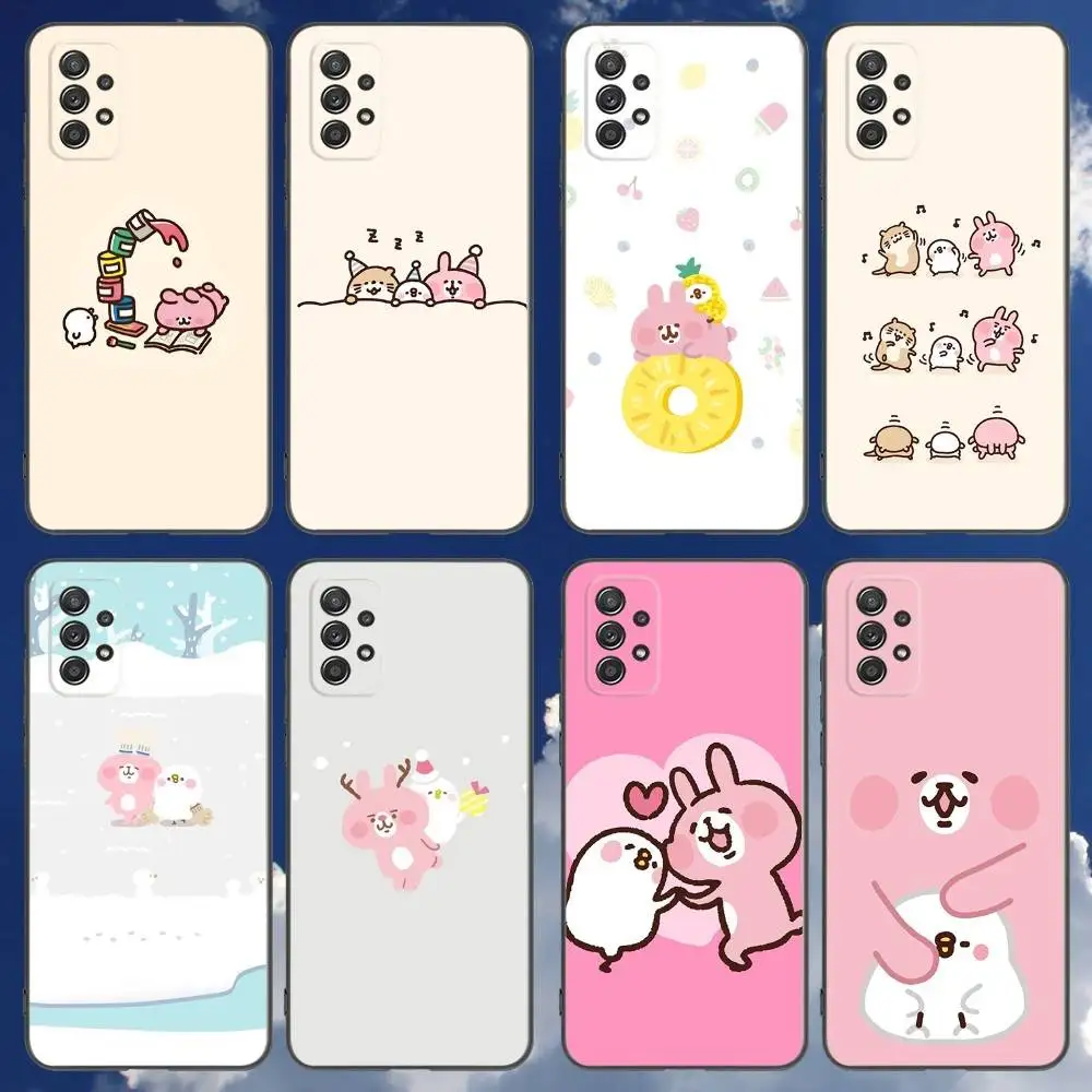 

K-Kanahei Pink Bunny Phone Case For Samsung Galaxy A 91,80,73,72,71,53,52,51,22,5G Shockproof Soft Black Cover