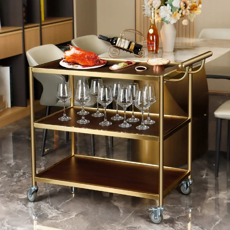 

Автомобиль для обслуживания отеля Трехслойный мобильный винный грузовик Тележка для тортов из нержавеющей стали Коммерческий ресторан Вагон-ресторан Тележка для закусок